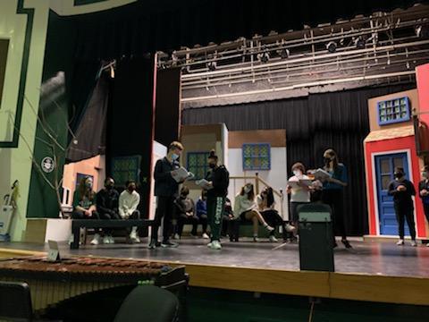 Mama Mia! rehearsal; photo credit:  Ms. Shue